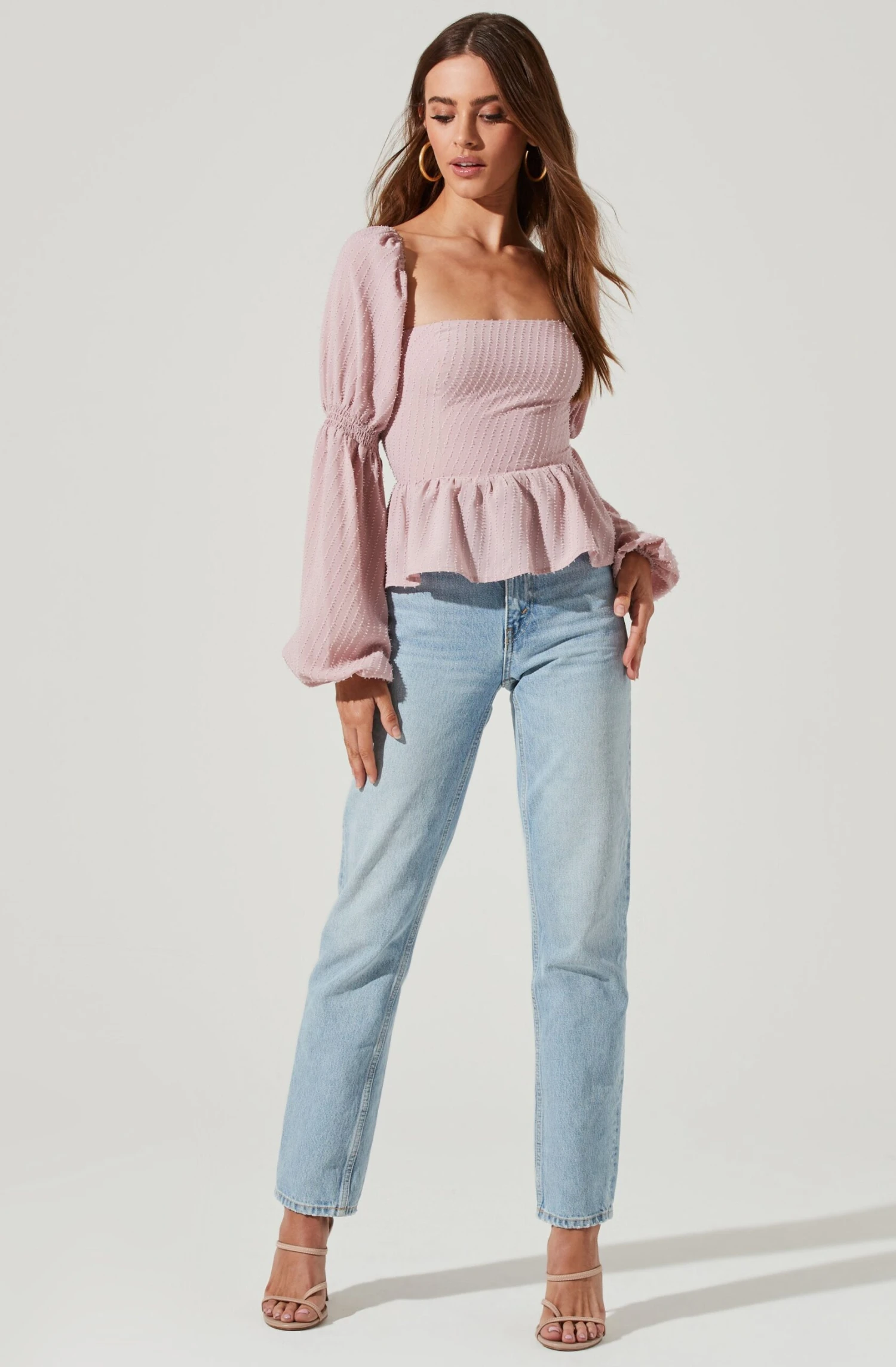 Cinched Long Sleeve Square Neck Top 16 Cinched Long Sleeve Square Neck Top - Image 14