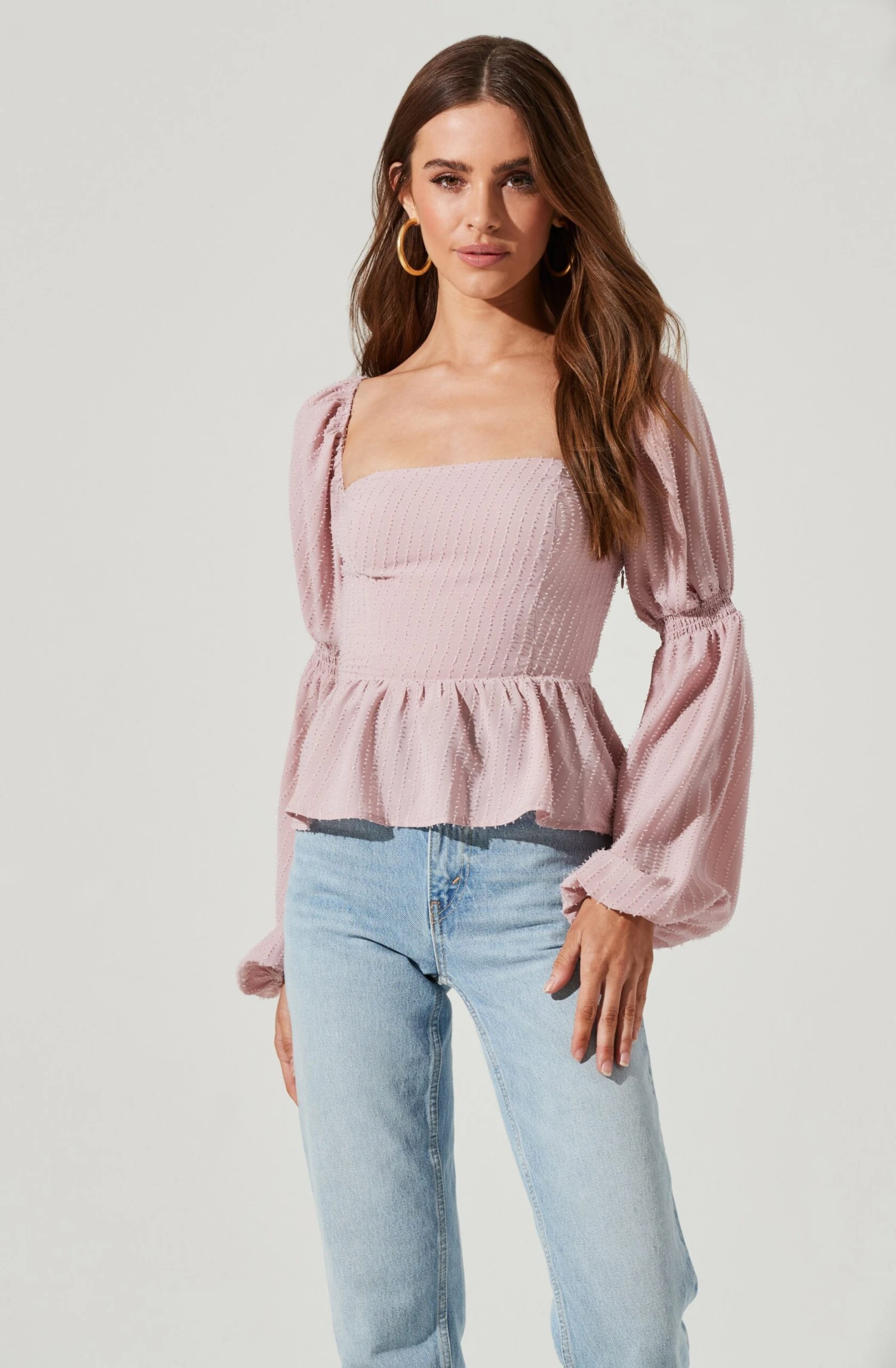 Cinched Long Sleeve Square Neck Top 15 Cinched Long Sleeve Square Neck Top - Image 13