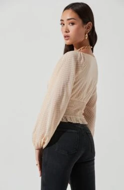 Long Sleeve Smocked Top 31 Long Sleeve Smocked Top -Dress Sales Store AT17109 CREAM 0930