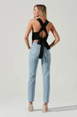 Tie Back Sweater Tank Top -Dress Sales Store AT17237 BLACK 1675