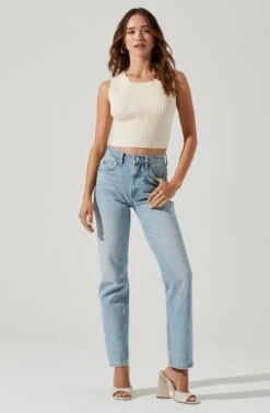 Tie Back Sweater Tank Top -Dress Sales Store AT17237 CREAM 1