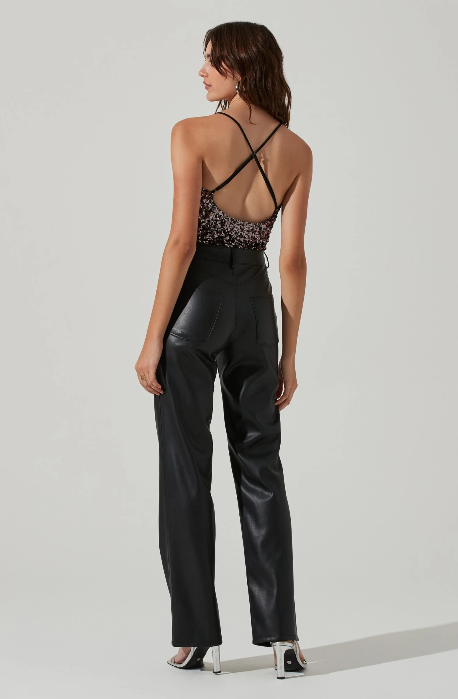 Sequin V Neck Bodysuit 7 Sequin V Neck Bodysuit - Image 5