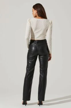 Long Sleeve Ruched Center Top 18 Long Sleeve Ruched Center Top -Dress Sales Store AT17573 CREAM 5