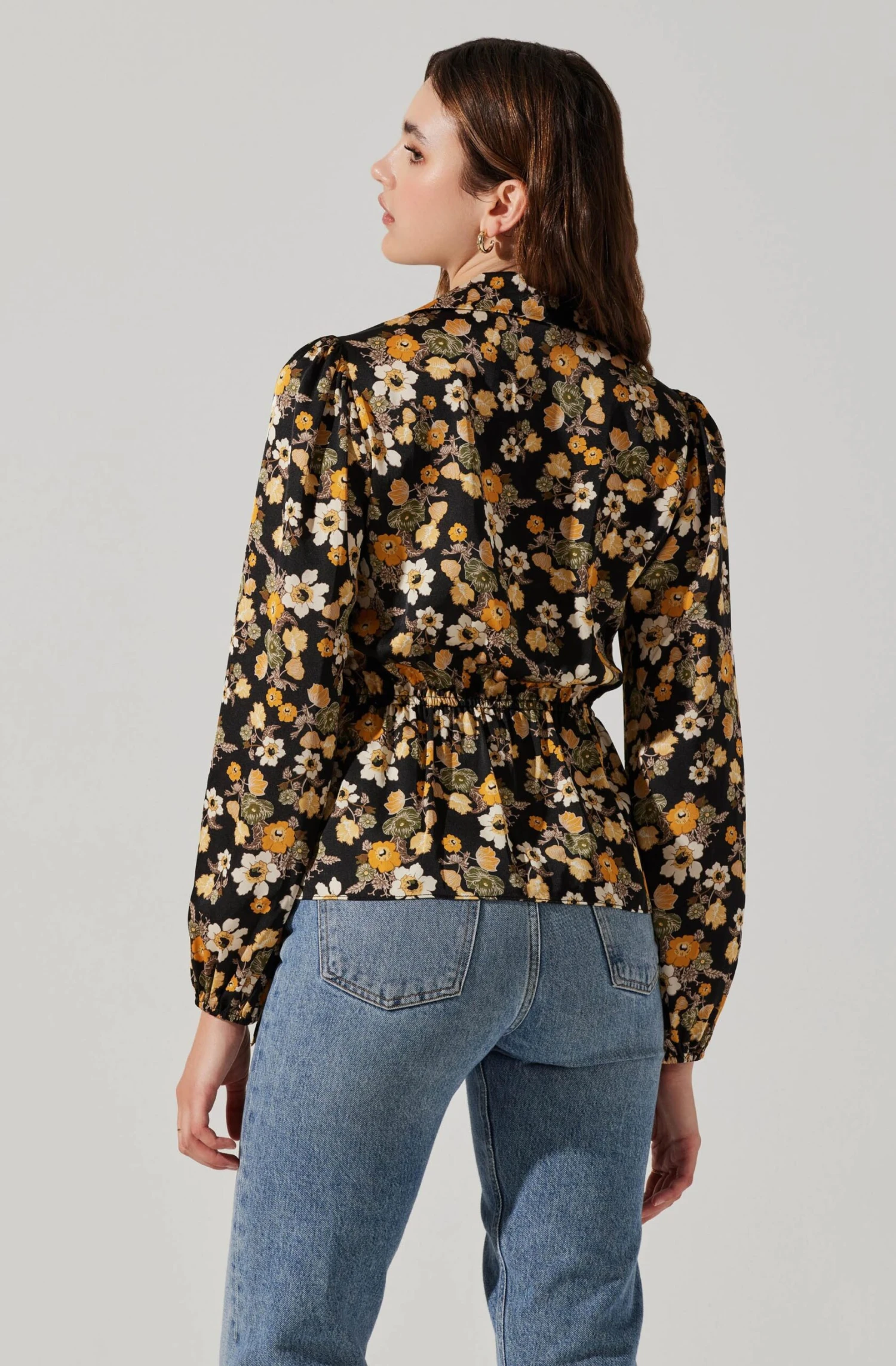 Asymmetrical Collared Floral Wrap Top 14 Asymmetrical Collared Floral Wrap Top - Image 12