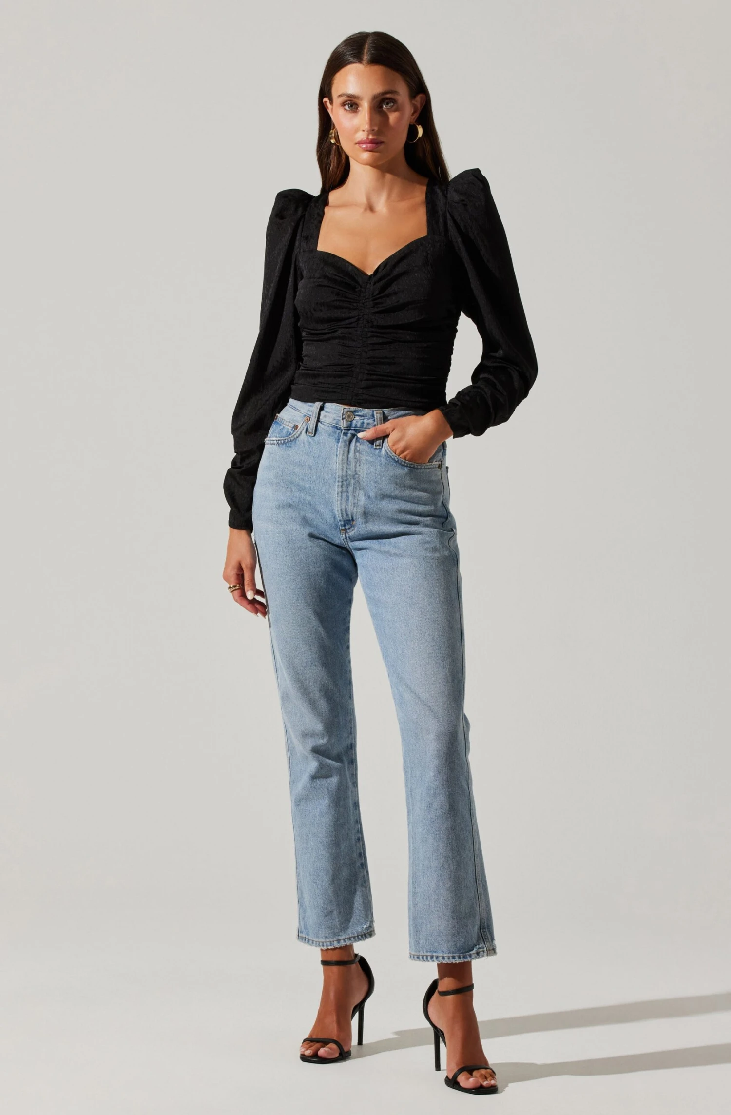 Long Sleeve Ruched Puff Sleeve Top 10 Long Sleeve Ruched Puff Sleeve Top - Image 8
