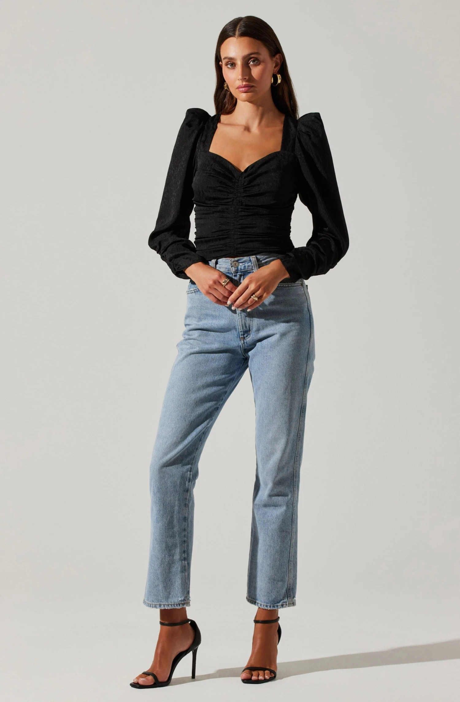 Long Sleeve Ruched Puff Sleeve Top 12 Long Sleeve Ruched Puff Sleeve Top - Image 10