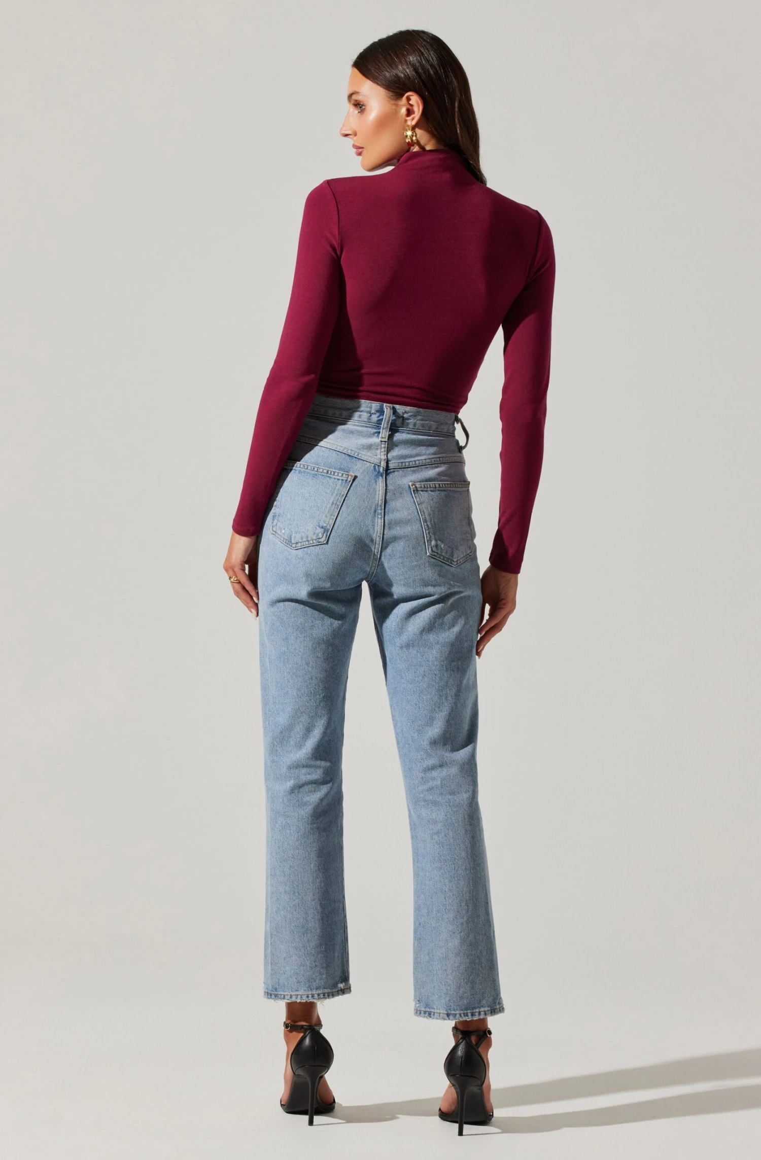 Asymmetrical Pleated Cutout Mock Neck Top 7 Asymmetrical Pleated Cutout Mock Neck Top - Image 5