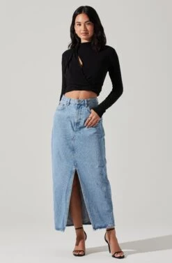 Asymmetrical Pleated Cutout Mock Neck Top 31 Asymmetrical Pleated Cutout Mock Neck Top -Dress Sales Store AT17934 BLACK 2