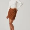 Faux Suede Mini Skirt 1 Faux Suede Mini Skirt -Dress Sales Store LS30857 FCI CAMEL 1