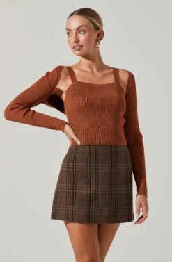 Long Sleeve Bolero Knit Top 10 Long Sleeve Bolero Knit Top -Dress Sales Store LT17106 FCI HAZELNUT 5 4