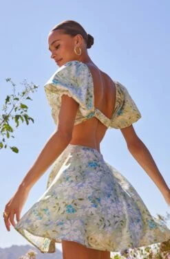 Clarita Floral Cutout Puff Sleeve Mini Dress 11 Clarita Floral Cutout Puff Sleeve Mini Dress -Dress Sales Store Shoot 3680